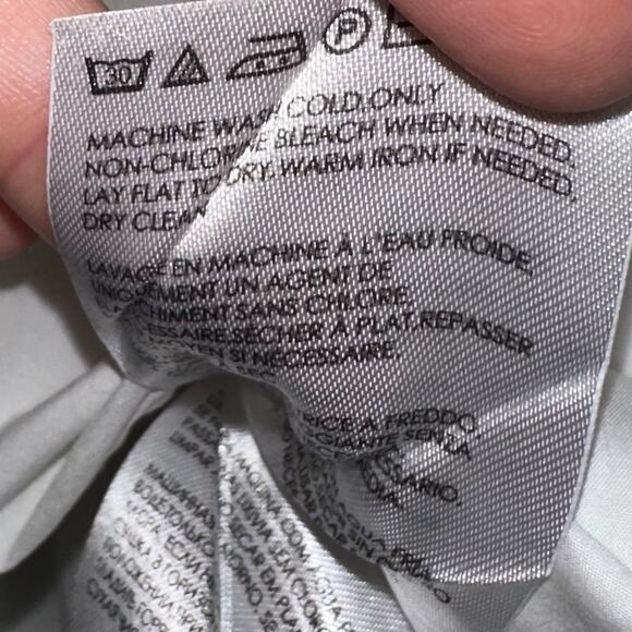 Club Monaco White Cinch Sleeve Organic Cotton Button Up Shirt Size Small - Picture 5 of 14